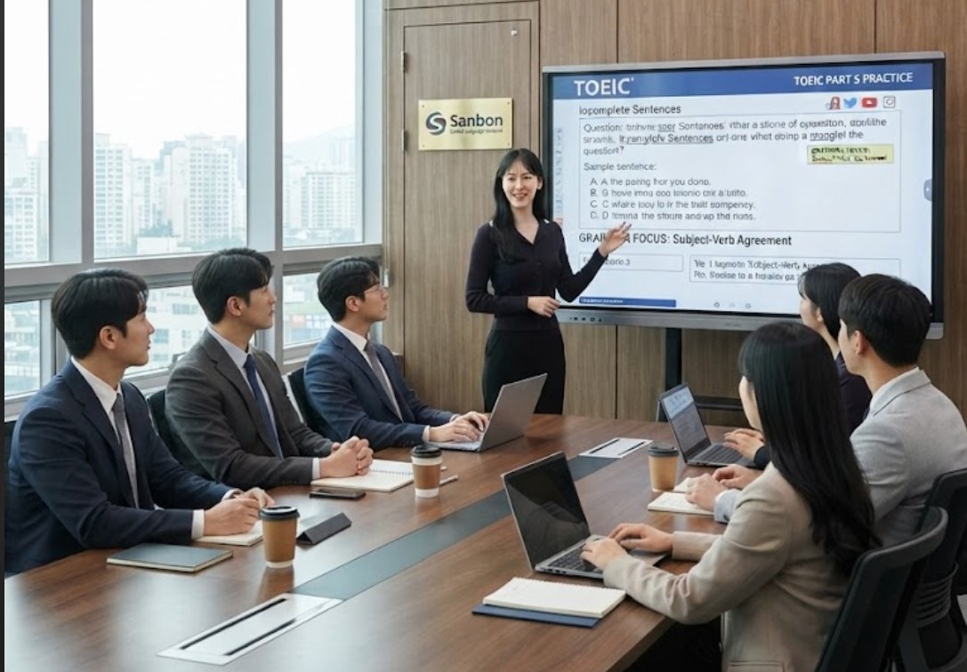 회의실에서 진행하는 기업출강 수업 장면
